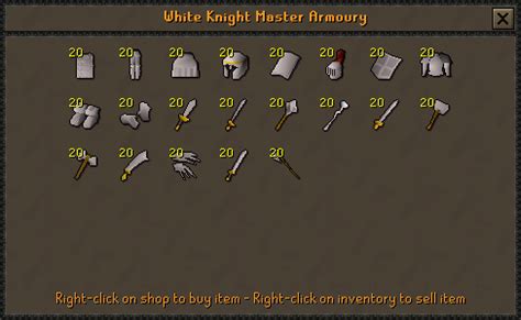 Suit of armour is a non-interactive scenery object which can be found in Falador Castle. . Osrs white knight rank